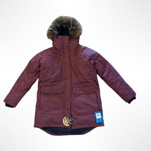 Columbia Mount Si long down parka size L. NWT Removable faux fur trim.